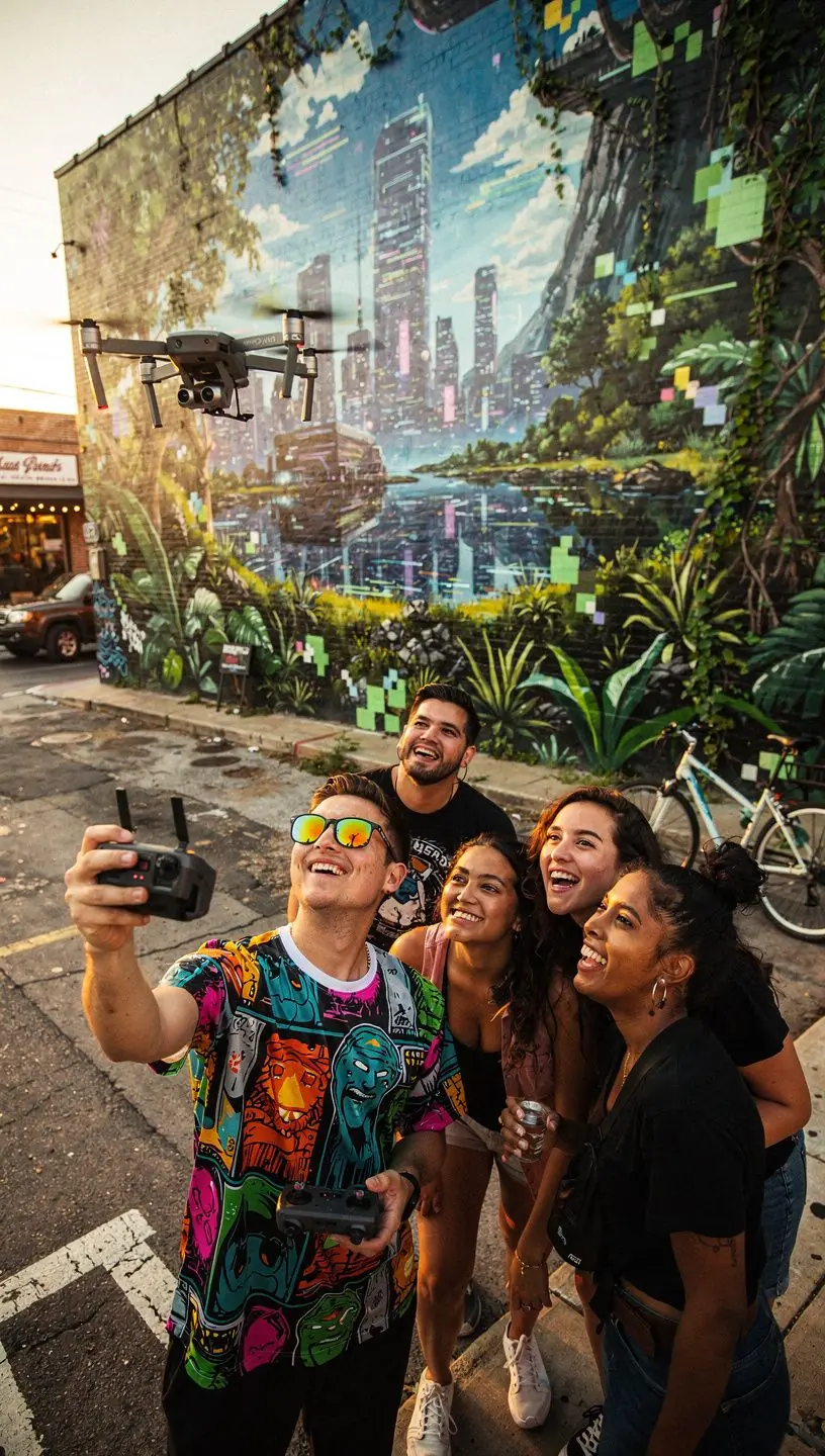 Urban smart garden with technology and greenery integration.