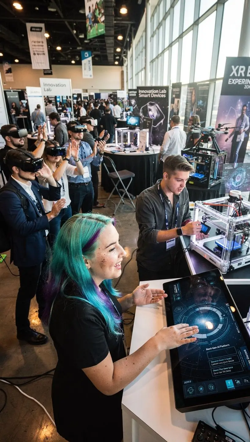 Community members using technology for local engagement.